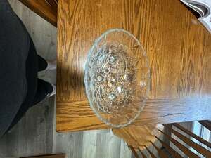 Vintage Harvest Grape Glass Footed Bowl: 1970s Serving Compote -